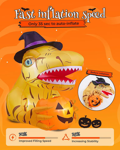 3.44 FT Trunk or Treat Car Decorations Kit with 4 LEDs for Car Yellow