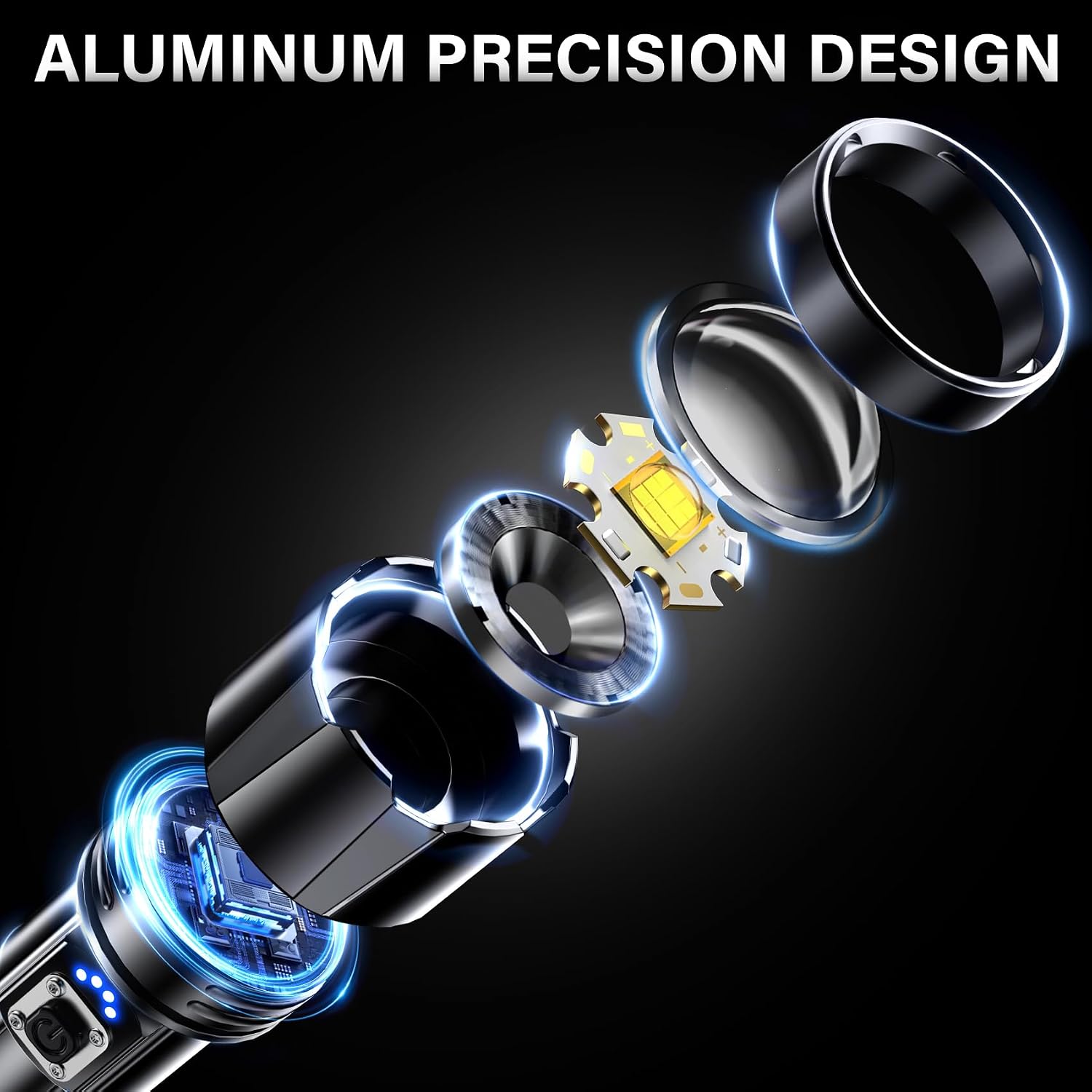 AKNEAR Rechargeable LED Flashlight High Lumens Super Bright