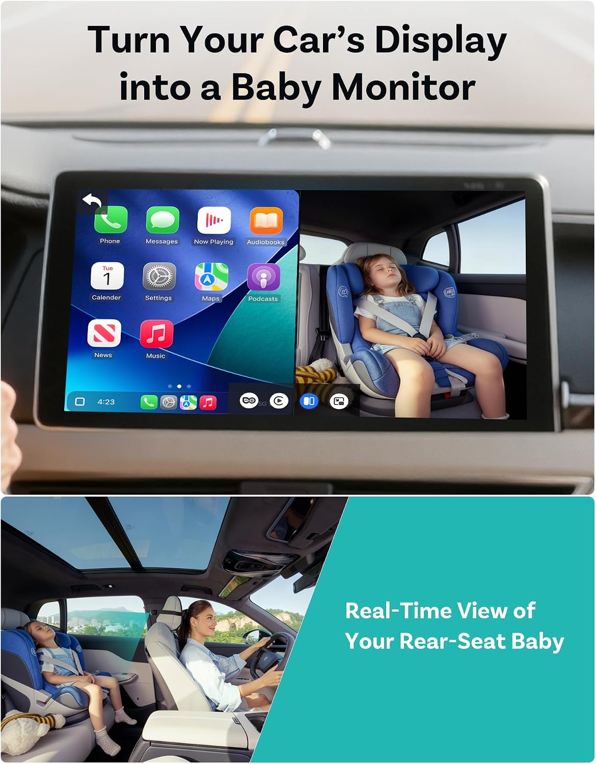 OTTOCAST Baby Car Camera 2026,Wireless CarPlay Adapter (No Android Support)