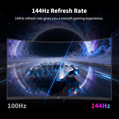 KTC 27 Inch Curved Gaming Monitor, 1440P QHD 144Hz 1500R PC Monitor, H27S5C