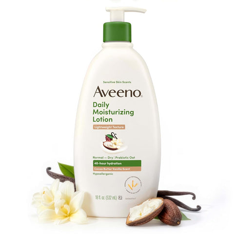Aveeno Daily Moisturizing Lotion, Cocoa Butter Vanilla, 18 fl. oz