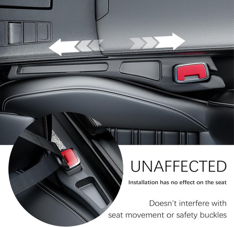 2PCS Car Seat Gap Filler Organizer,2 in 1 Car Gap Filler (Black)