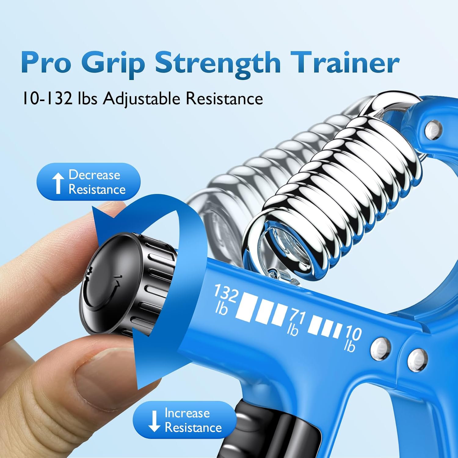 FitBeast Grip Strengthener Forearm Strengthener, Adjustable Hand Grip for Strength Training & Rehabilitation, 10-132 lbs Resistance, Ideal for Athletes and Physical Therapy
