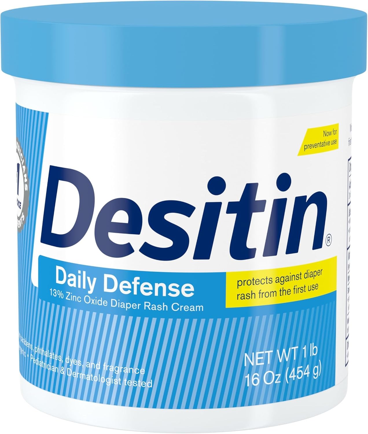 Desitin Daily Defense Diaper Rash Cream, 13% Zinc Oxide, 16 Ounce (Pack of 12)