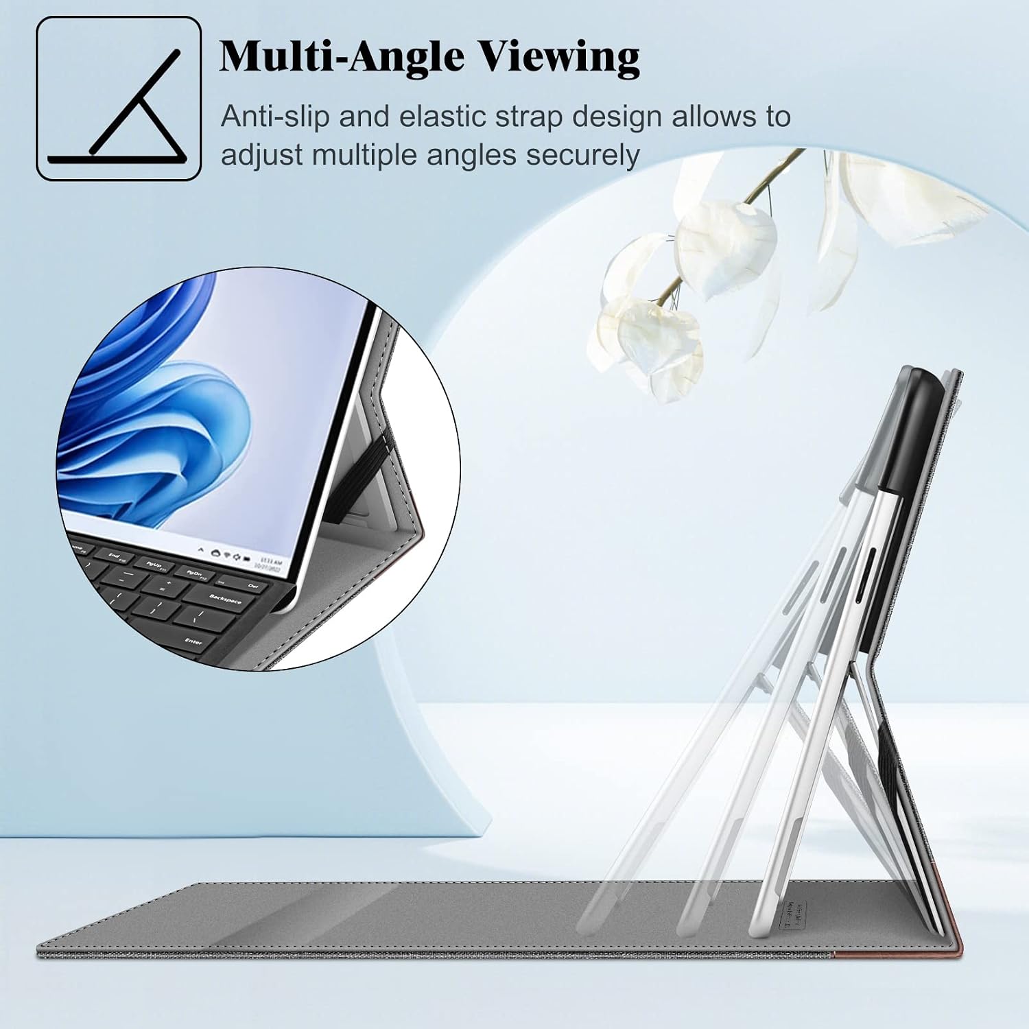 Fintie Portfolio Case for 13 inch Microsoft Surface Pro 12th (2026)/11/10/9
