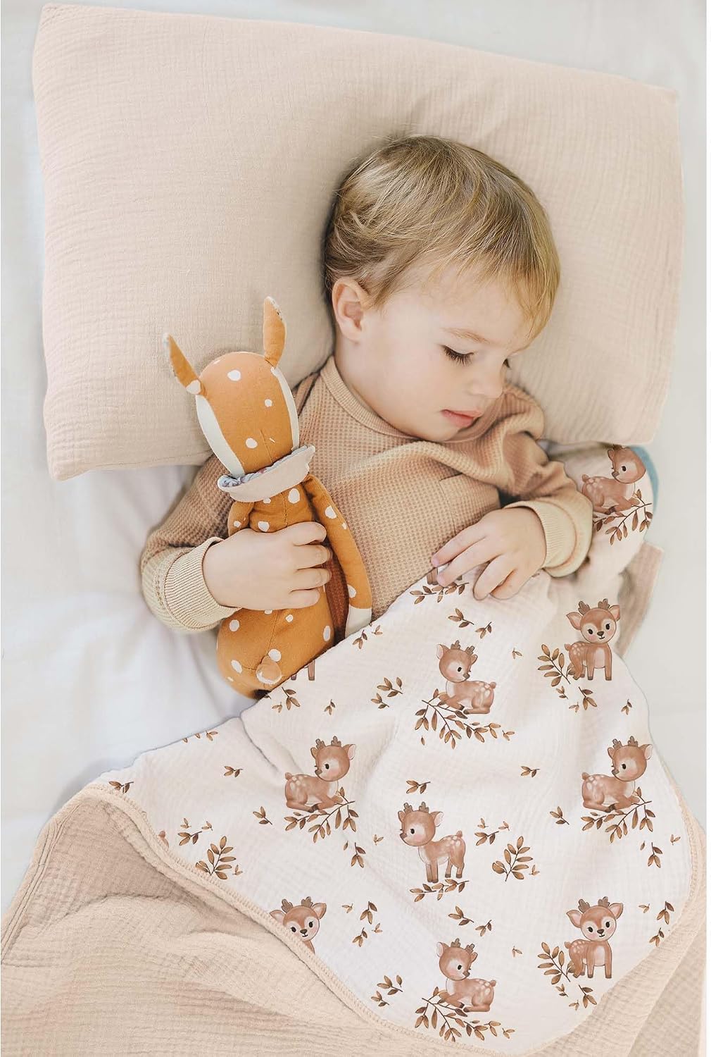 Konssy 100% Cotton Muslin Baby Blanket for Girls Boys, 40"x36"