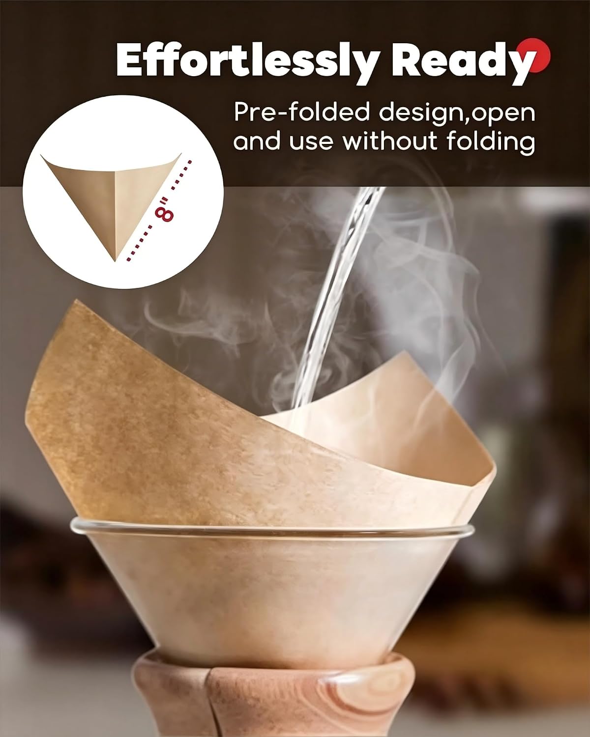 Bake Choice Coffee Filters, 5-13 Cups, for Pour-Over Coffee Makers, 50 Pcs