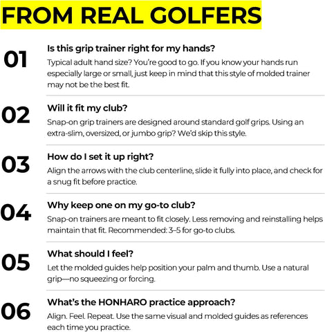 Golf Grip Trainer, Right-Hand Grip Corrector for Golf Club Grips