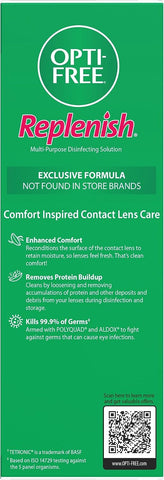 OPTI-FREE Replenish Contact Lens Solution with Contact Lens Case, 2 x 10 oz