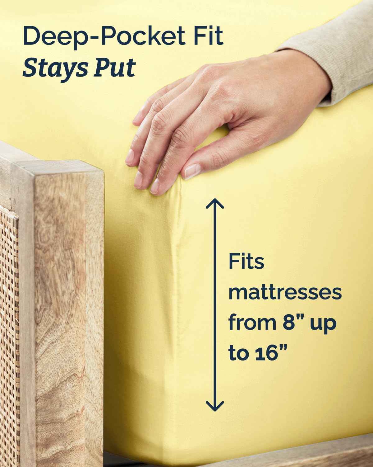 Twin XL 3 Piece Sheet Set - College Dorm Room Essentials - Yellow