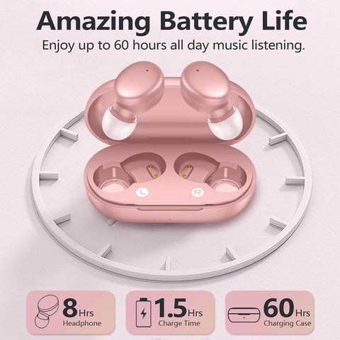 MOZOTER Mini Wireless Earbuds Bluetooth 5.3 in Ear Headphones Headsets