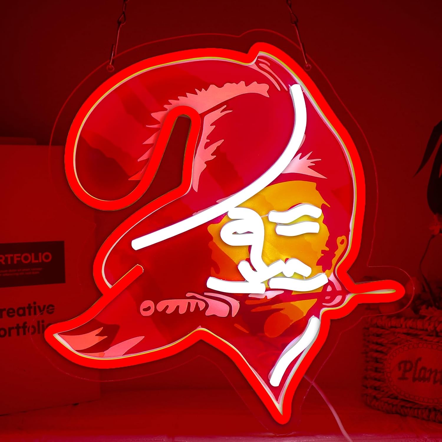 Buccaneers Football Neon Signs Led Sign for Wall Decor Rugby Team Light Up Sign Suitable for Man Cave Office Bar Pub Wall Art Gifts for Teen Boys
