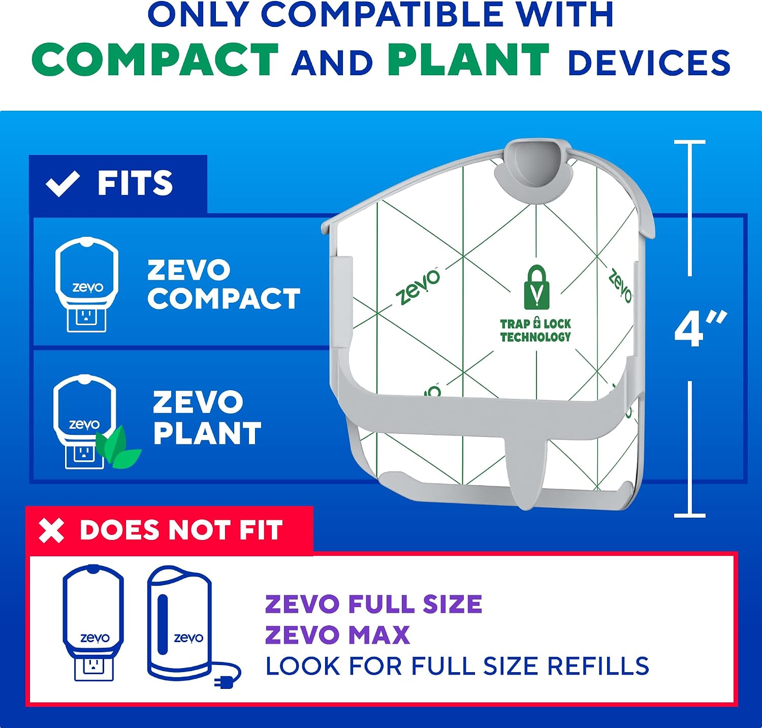 Zevo Compact Flying Insect Trap Refills for Fruit Flies & Gnats, 6 Count