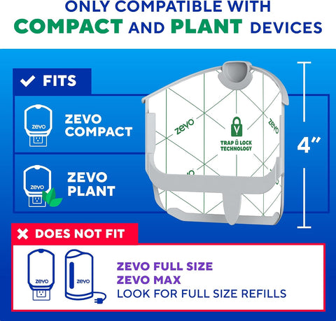 Zevo Compact Flying Insect Trap Refills for Fruit Flies & Gnats, 6 Count