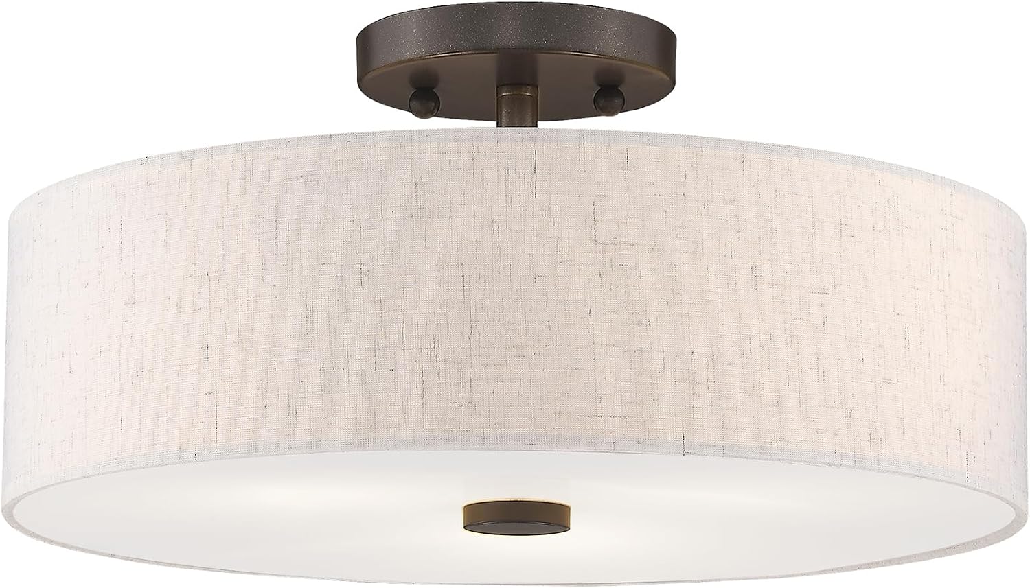 Livex Lighting 52135-92 3-Light Semi Flush Ceiling Light, English Bronze
