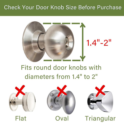 Child Proof Door Knob Covers, 4-Pack, White - Baby Safety Door Knob Covers for Toddlers, Snap-in Design for Easy Install, Durable & Non Toxic, Fits Standard Round Knobs