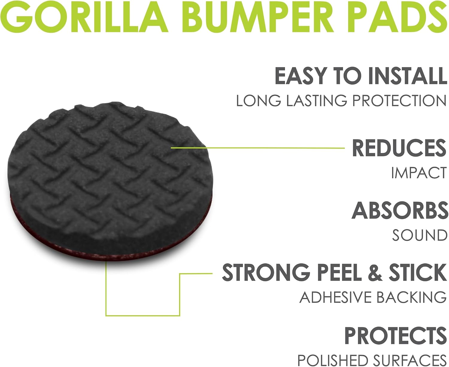 Slipstick GorillaBumperPads Premium 1/2” Rounds Adhesive Non Slip Pads/Bumpers (64 Gripper Dots) Perfect Grips for Small Items/Décor, Cabinet Stoppers, Drawer/Door Bumpers, Glass/Picture Frame Pads