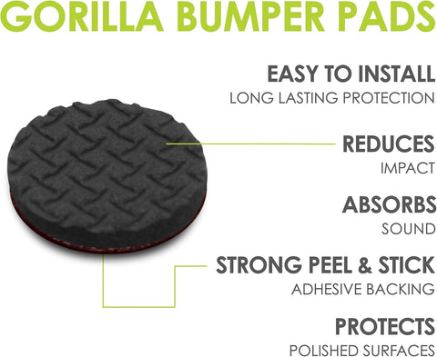 Slipstick GorillaBumperPads Premium 1/2” Rounds Adhesive Non Slip Pads/Bumpers (64 Gripper Dots) Perfect Grips for Small Items/Décor, Cabinet Stoppers, Drawer/Door Bumpers, Glass/Picture Frame Pads