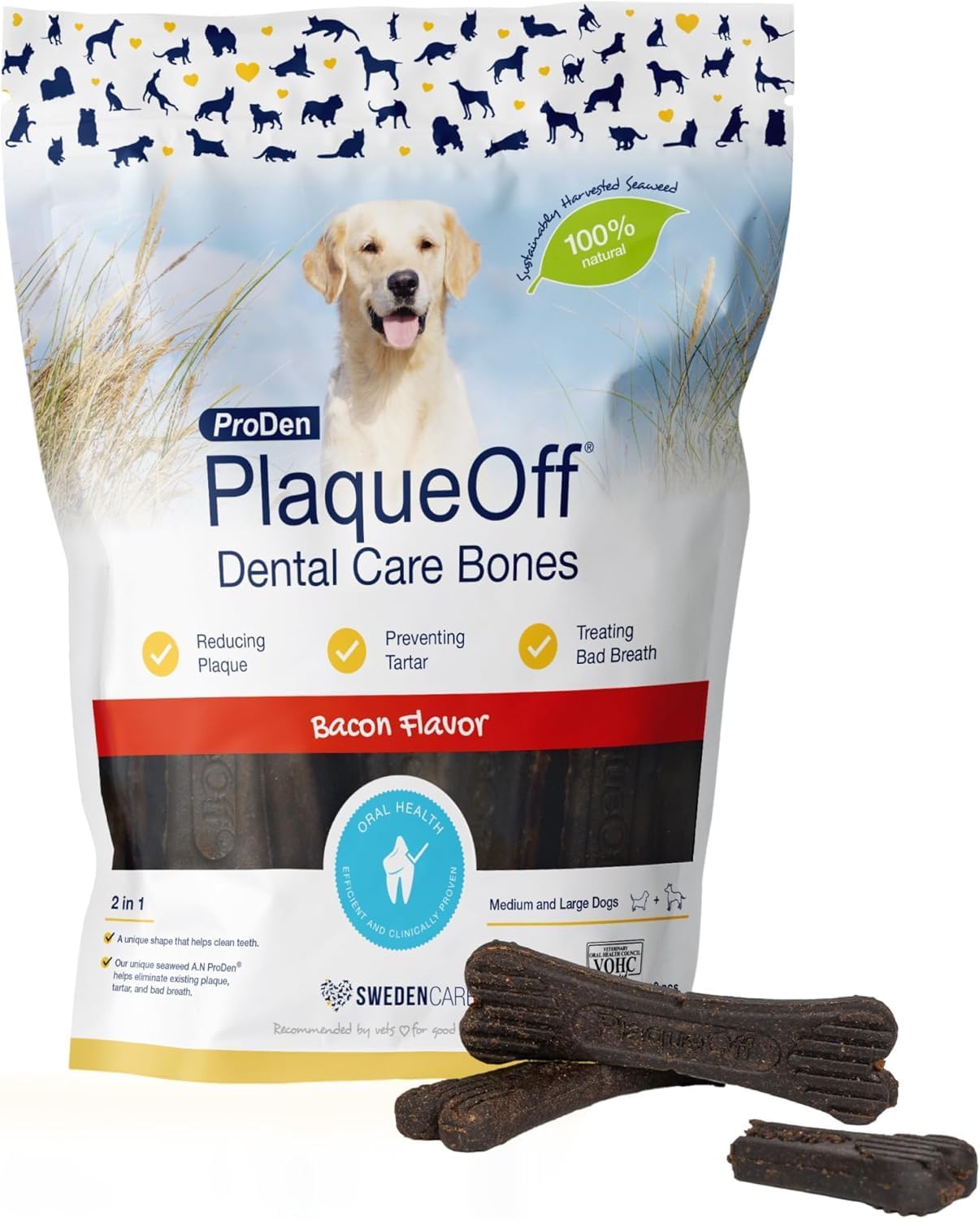 ProDen PlaqueOff Dental Bones for Dogs - Bacon Flavored - 17 oz