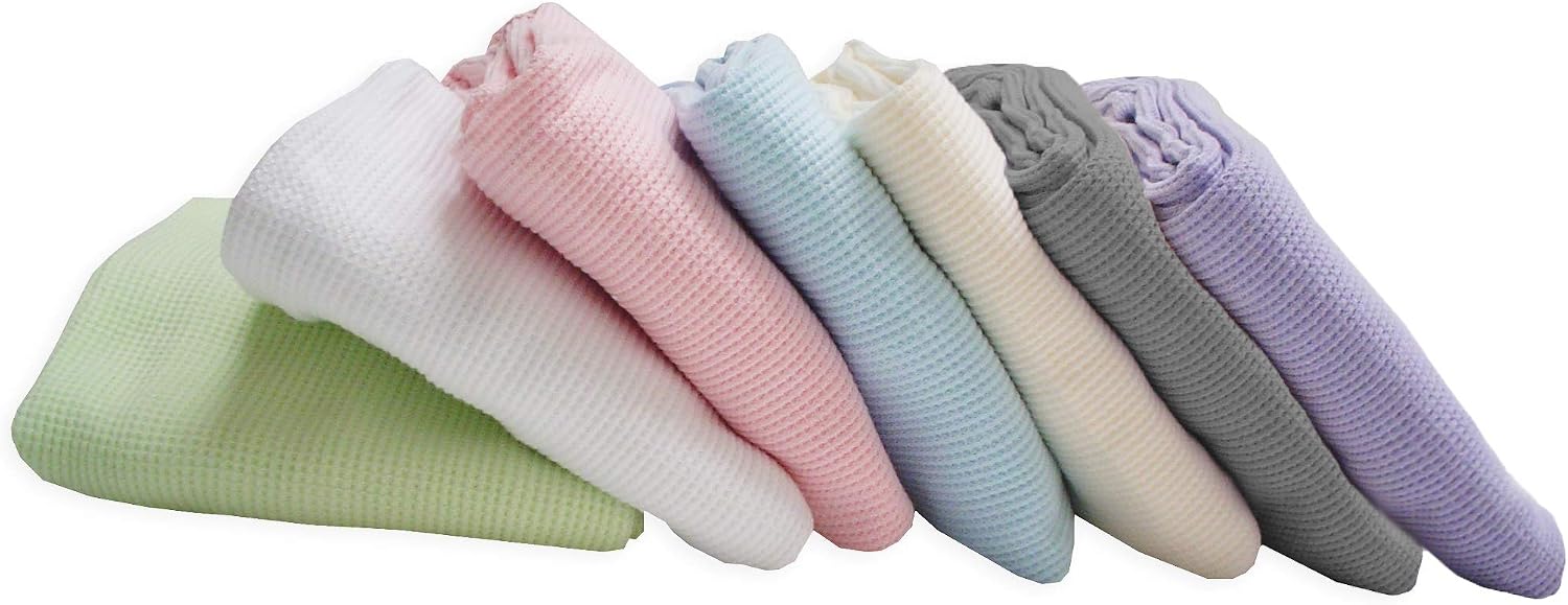 American Baby Company 100% Cotton Thermal Waffle Swaddle Blanket (30" x 40"), Soft, Breathable & Stretchy, Celery, for Boys and Girls, Perfect for Swaddling, Travel and Gifting
