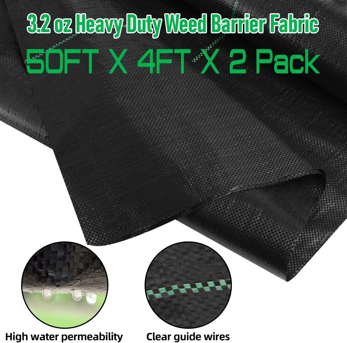 LAVEVE Heavy Duty Weed Barrier Landscape Fabric 4FT x 100FT