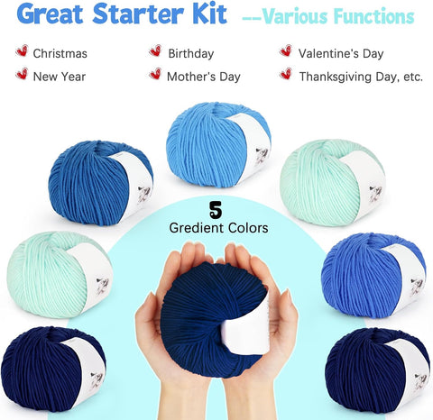 Katech 20 Skeins Cotton Yarn for Crocheting-Crochet Yarn Set-(Color F)