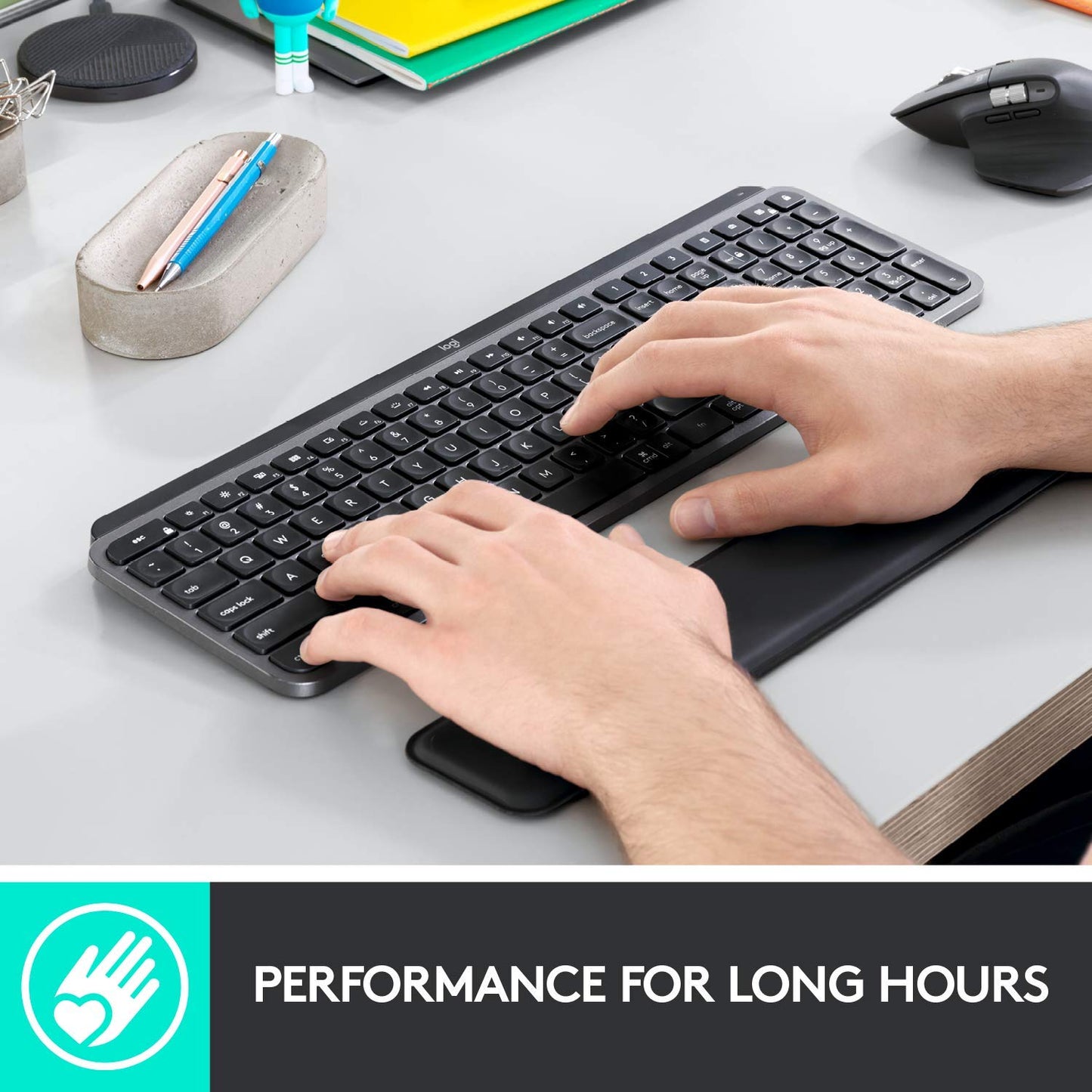 Logitech MX Palm Rest for MX Keys, Premium, No-Slip Support for Hours of Comfortable Typing, Black