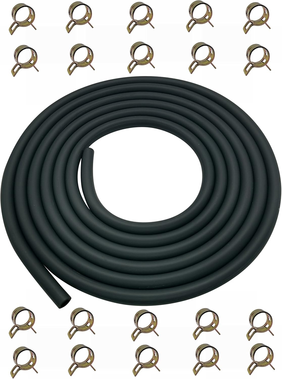 YAMAKATO 10 Feet 1/4 Inch ID Fuel Line Hose 0.25in w/ 20 Clamp