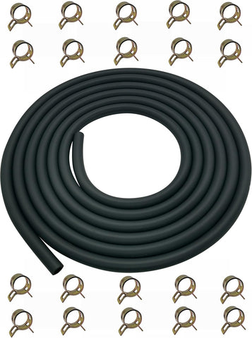 YAMAKATO 10 Feet 1/4 Inch ID Fuel Line Hose 0.25in w/ 20 Clamp