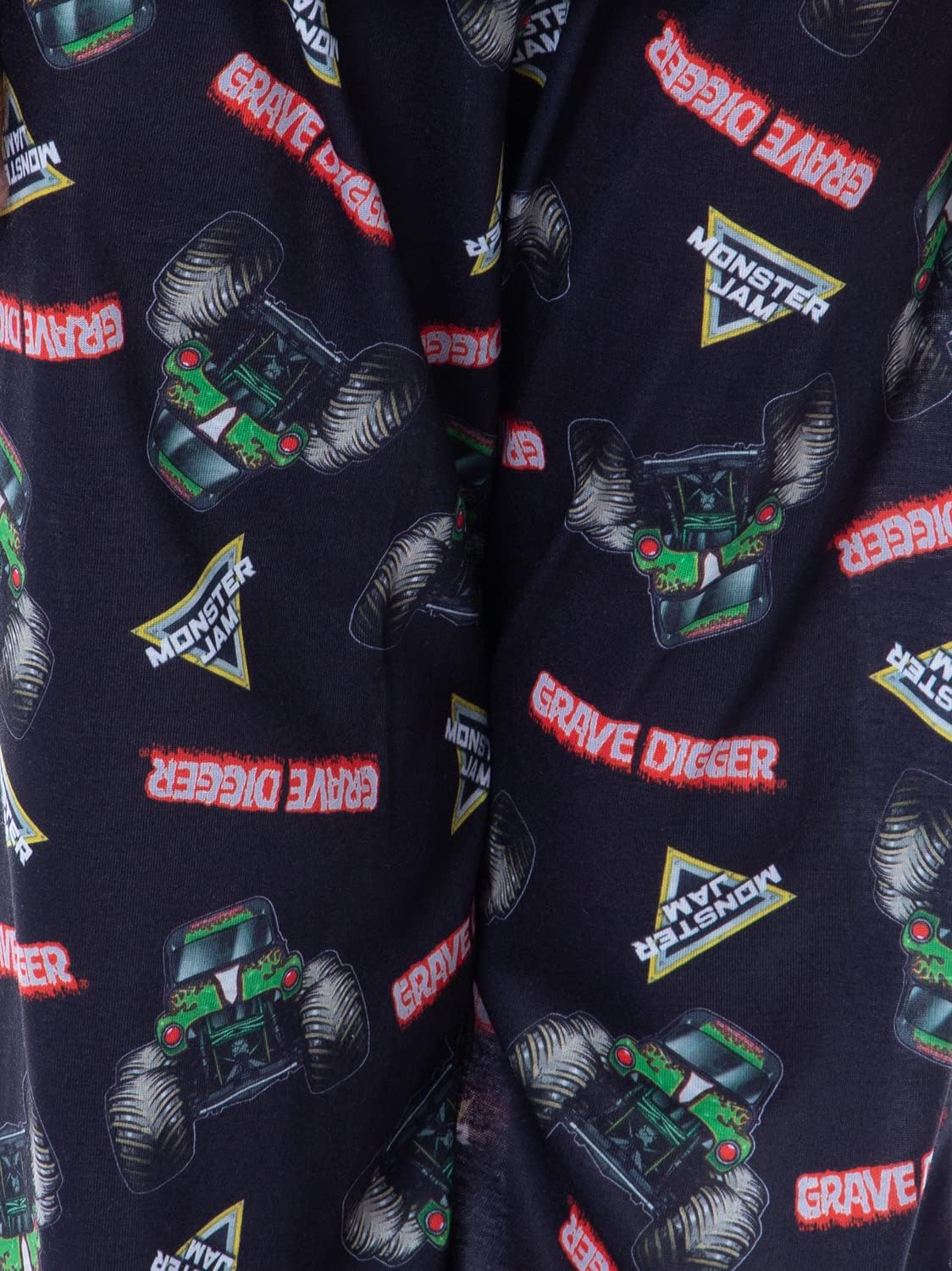 INTIMO Monster Jam Boys' Grave Digger Raglan Sleep Pajama Set Shirt Pants