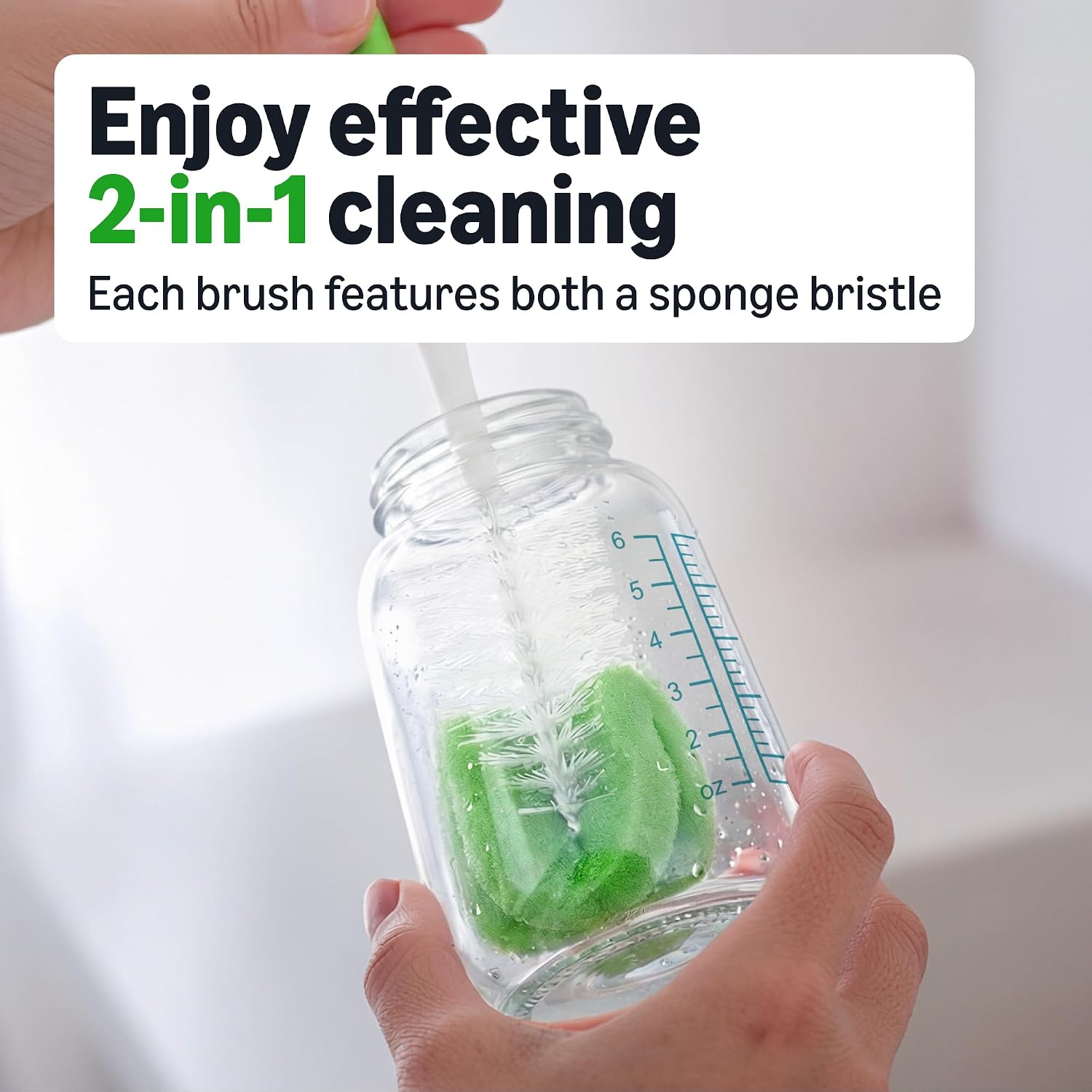 Amazon Basics Bottle Brush (Pack of 3), White (Previously Mama Bear)