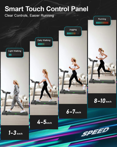 Treadmills for Home, Walking Pad with Incline, Caminadoras para Hacer Ejercicio, 0.6-6.2 MPH Portable Foldable Under Desk Caminadora, Eléctrica Casa Tredmill, Folding Compact Running Machine