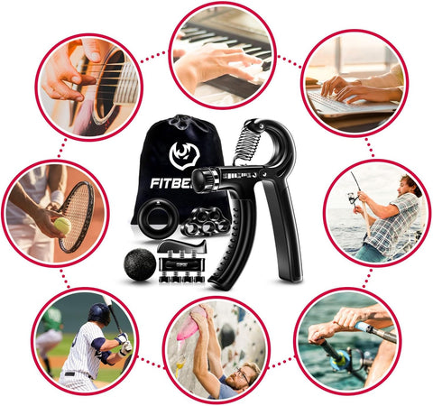 FitBeast Grip Strengthener Forearm Strengthener Hand Grips Strengthener Kit - 5 Pack Adjustable Resistance