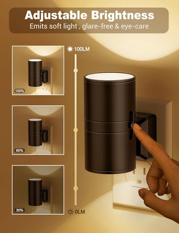 JandCase Night Lights Plug into Wall, Dimmable Night Light, Dusk to Dawn
