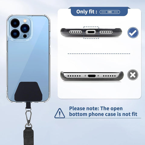 CACOE Phone Lanyard, Black+Black, 2 Pcs