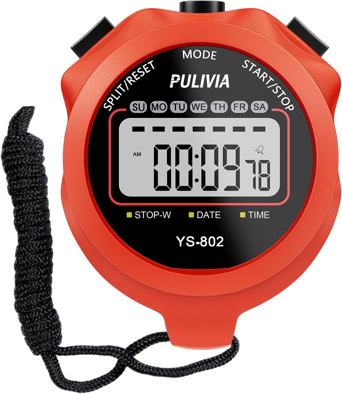 Stopwatch Timer, Digital Stop-Watch for Sports, Red
