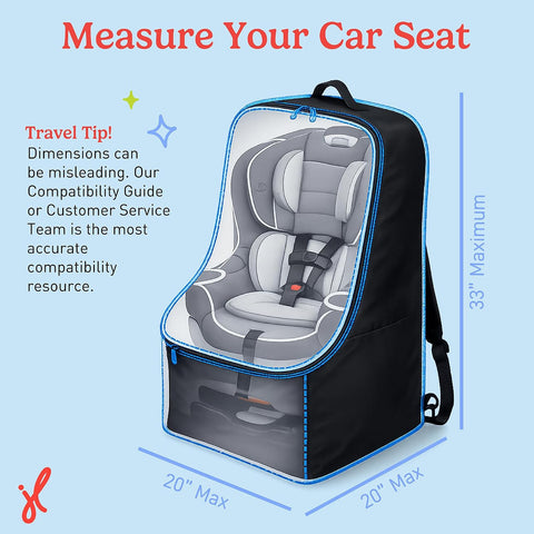 J.L. Childress Padded Backpack Car Seat Travel Bag - Ultimate, Black
