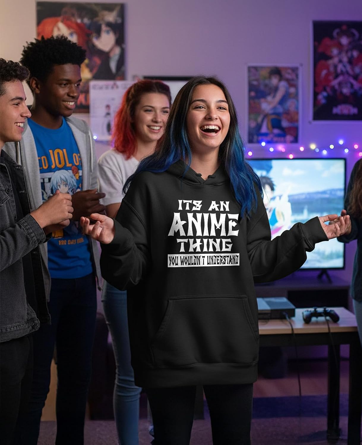 Tstars Otaku Anime Hoodie Women Teen Girls Funny Manga Kawaii Pullover