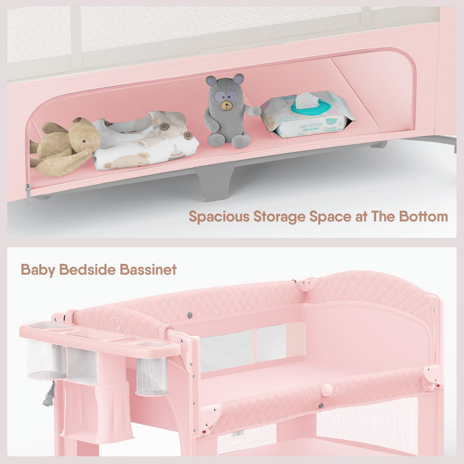 Obee Odee Baby Bassinet, Pack n Play, Bedside Crib Sleeper, Diaper Changer