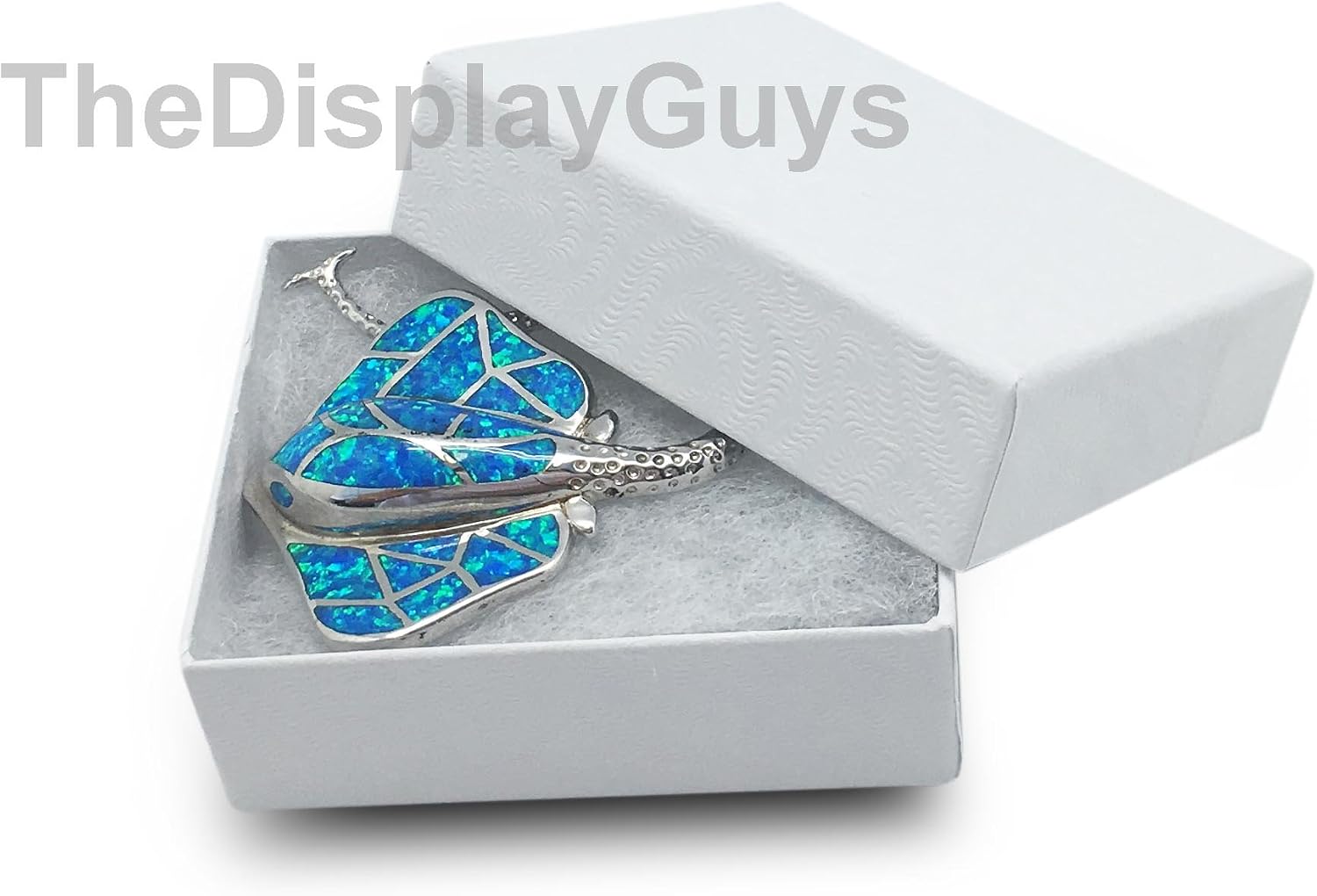TheDisplayGuys 100 Cardboard Jewelry Gift Boxes with Inserts - White Swirl