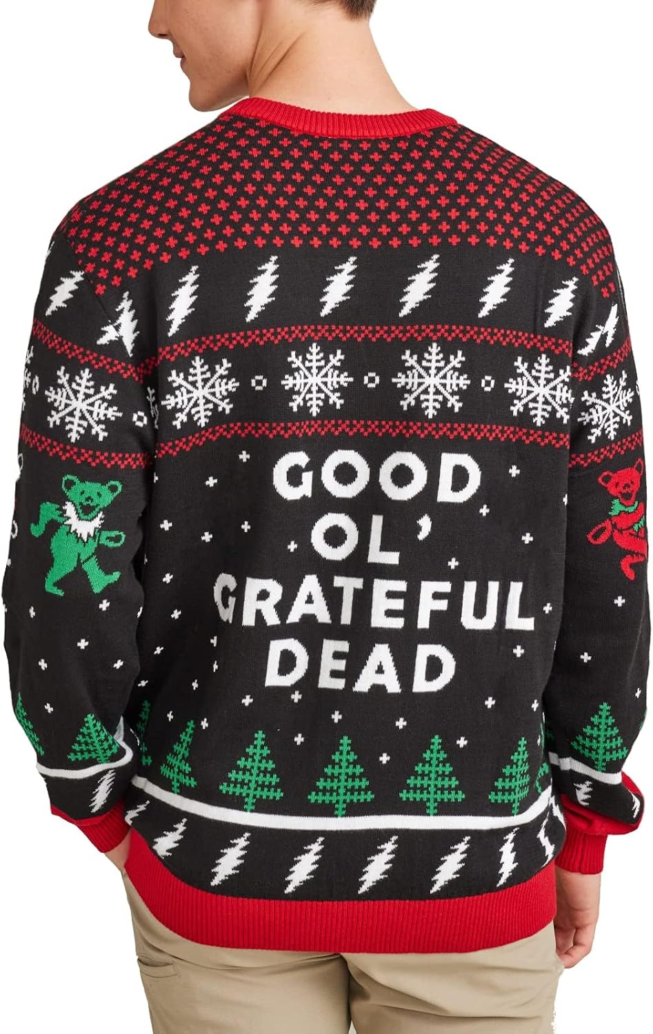 Ripple Junction Grateful Dead Christmas Sweater Dancing Bears Steal Your Face Novelty Knit Sweater Gift Officially Licensed