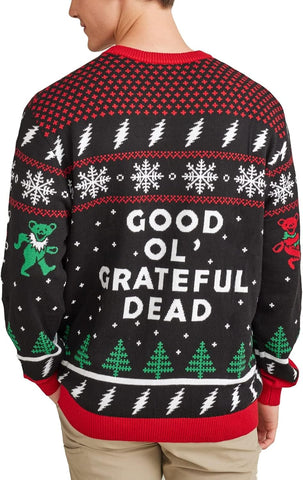 Ripple Junction Grateful Dead Christmas Sweater Dancing Bears Steal Your Face Novelty Knit Sweater Gift Officially Licensed