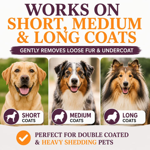 SleekEZ Dog Brush for Shedding | Patented Deshedding Dog Brush | Pet Hair Remover for Short, Medium & Long Coats | Made in USA | 5 Inch
