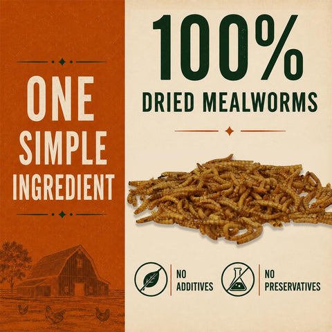 Classic Flock 5lb Dried Mealworms - High Protein Treat for Chickens & Birds