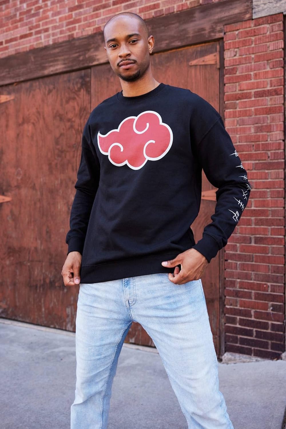 Ripple Junction Men’s Naruto Shippuden Anti-Leaf Clouds Crew-Neck Fleece Sweatshirt