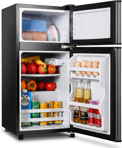 2.9 Cu.Ft Mini Fridge with Freezer, Compact Double Door Refrigerator