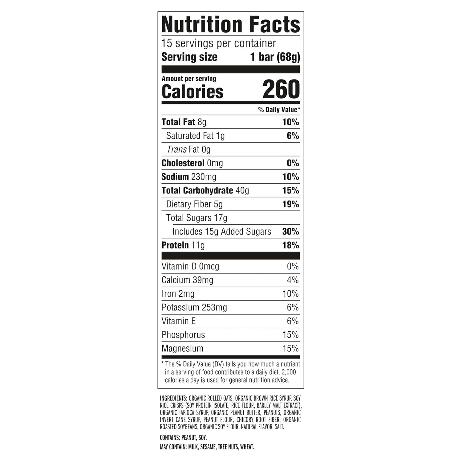 CLIF BAR Protein Energy Bars, Crunchy Peanut Butter, 15ct