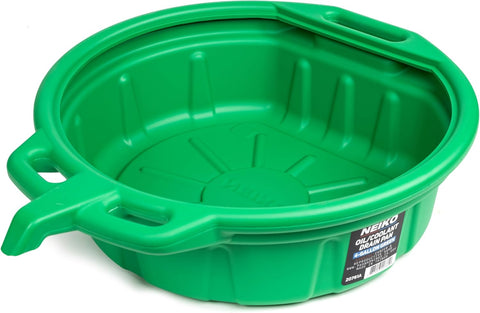 NEIKO 20761A 4 Gallon (16L) Anti-Splash Drain Container with Non-Spill Pour Spout, Heavy-Duty Plastic Drip Catcher for Vehicle Fluid Changes, Antifreeze Green
