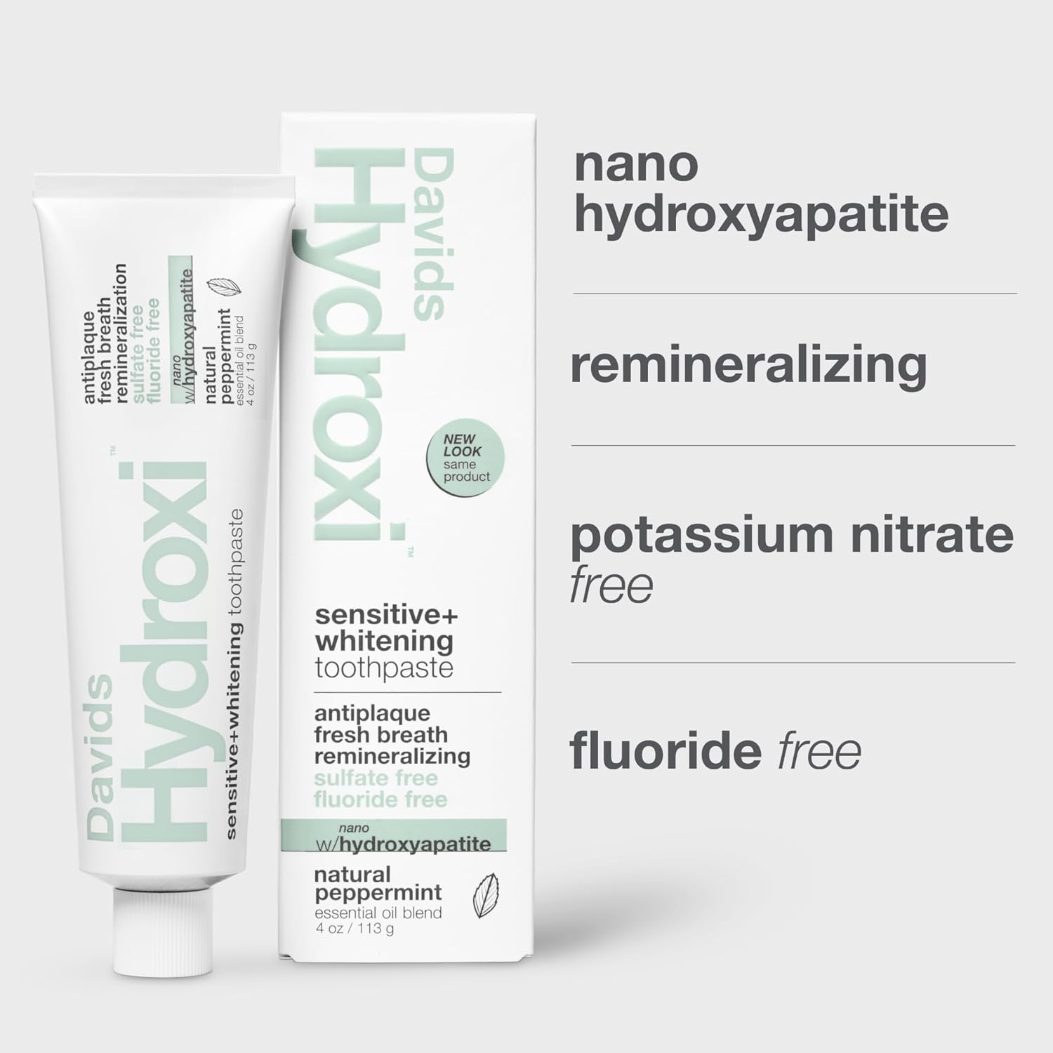 Davids Nano Hydroxyapatite Toothpaste Sensitive + Whitening Peppermint 4oz