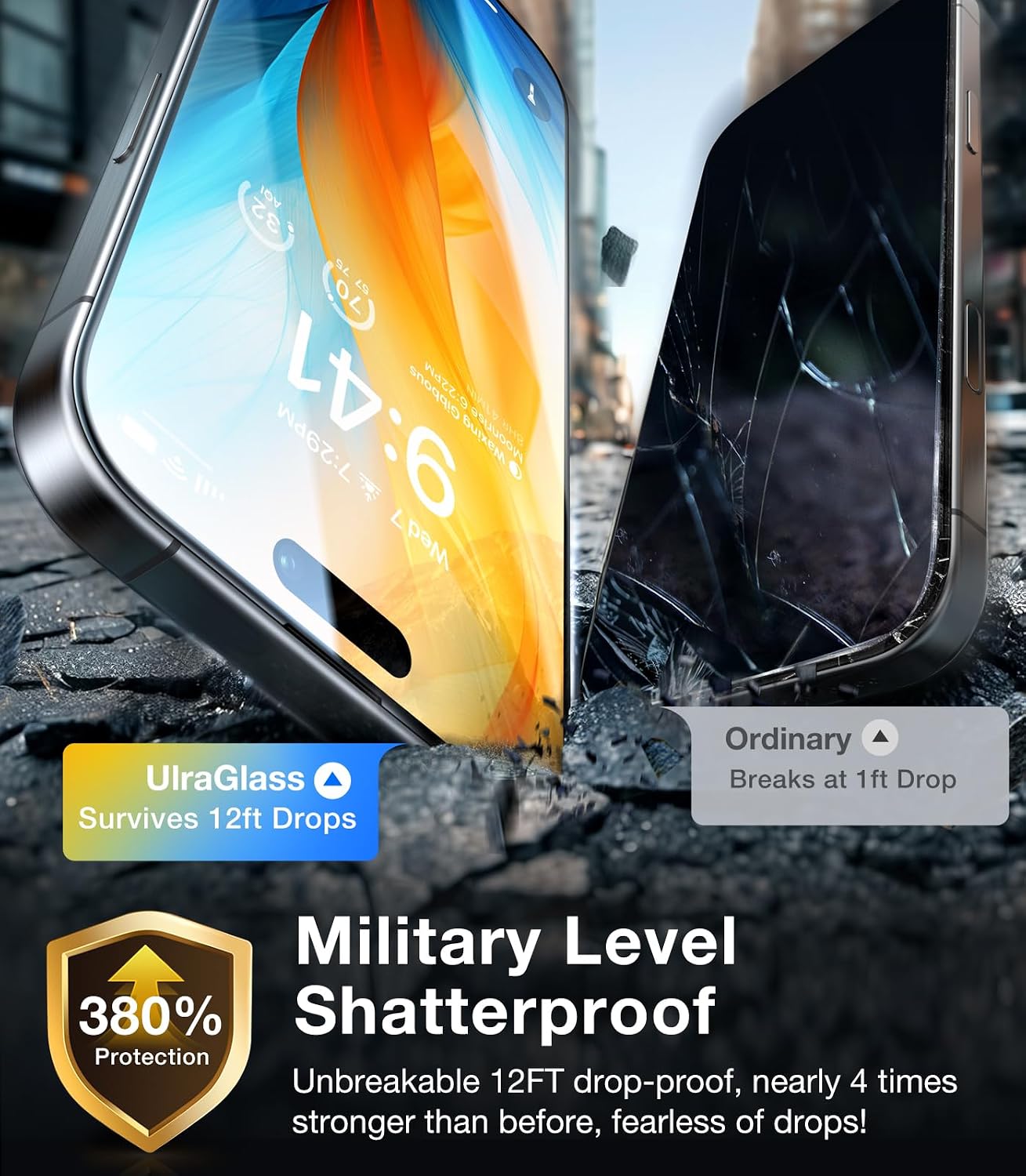 UltraGlass TOP 9H+ Armor for iPhone 13 Screen Protector, 2 Pack